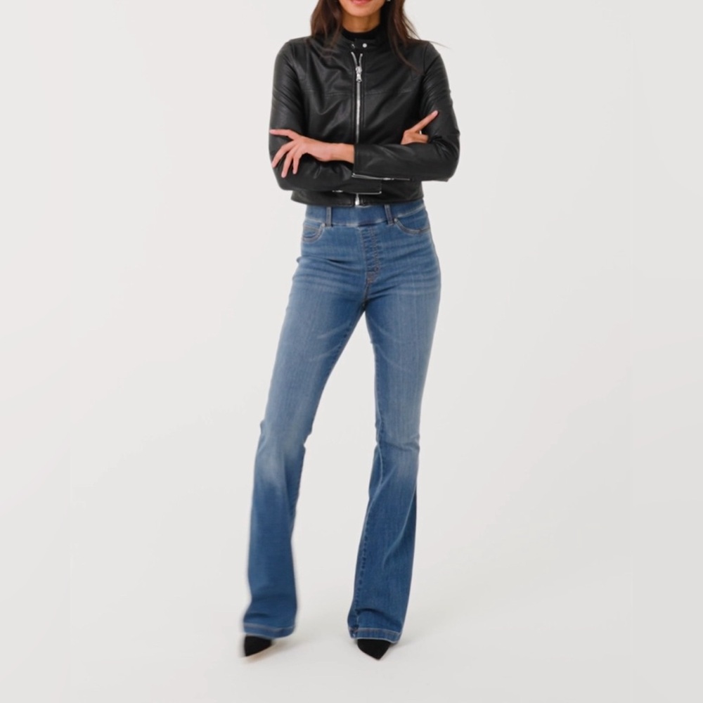 SPANX Blue High-Rise Flare Jeans